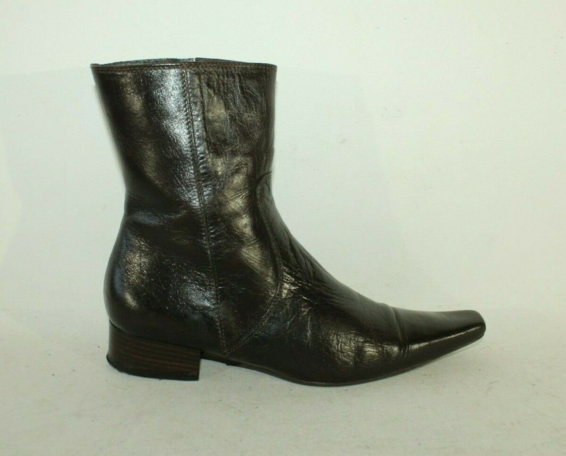 Vintage Women�s Brown Leather GORTZ 17 Zip Pointed Low Etsy