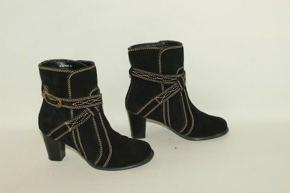 black suede ankle boots size 5