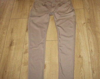 Vintage Mujer Marrón Algodón Blend NA NA MO Zip Stretch Low Rise Jeans Pantalones Tamaño 14 /42 L 30