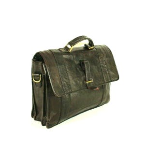 Bolso de mano vintage de cuero marrón para hombre, portafolios de oficina, tamaño A4