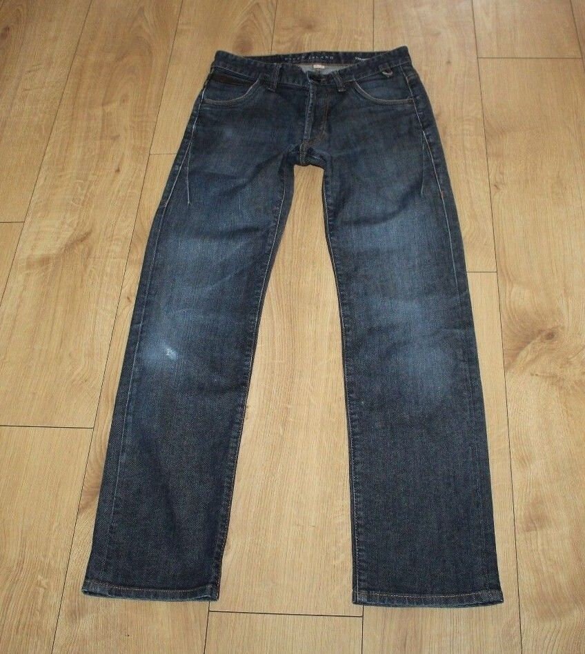 Image of Vintage Men's Blue Denim River Island Button Straight Leg Stonewashed Jeans W 28 L 30