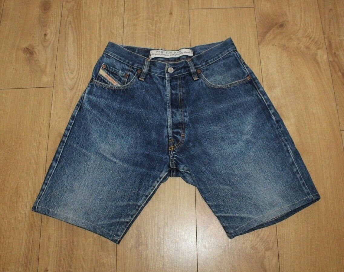 Image of Vintageblue Denim Diesel Industry Button High Waist Stonewashed Shorts Sz 31 L 10 Boho