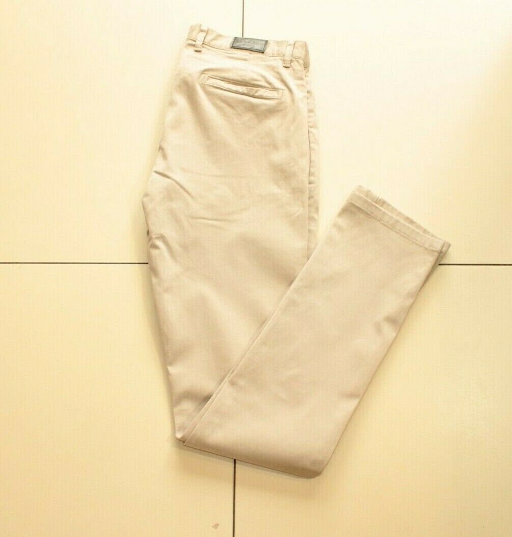 Image of Vintage Men's Beige Cotton Blend Zara Man Basic Zip Slim Casual Summer Jeans Trousers W 31 L 33