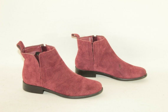 burgundy suede ankle boots uk