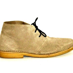 Vintage Men&#39;s Grey Suede SELECTED Lace Up Round Toe Desert Casual Ankle Boots 6.5 / 40