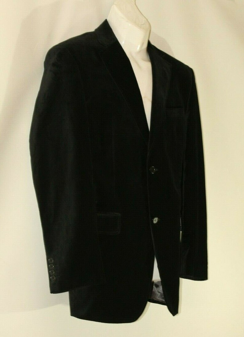 Vintage Men S Black Velvet Batistini Button Tailored Fit Casual Jacket Blazer Size 4252 Men S Clothing Clothing Valresa Com