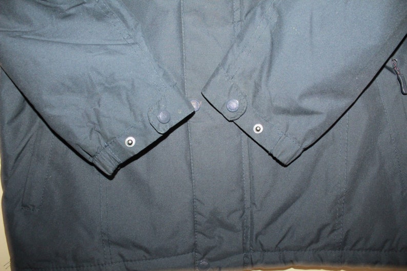 Vintage Dark Blue Polyester CEDARWOOD Zip Hip Length Casual Winter Spring Jacket Size M