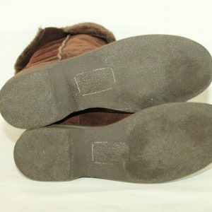 Vintage damstövlar i brun mocka och fuskpäls, NEW LOOK, halvhöga vinterstövlar, storlek 5/38 bild 9