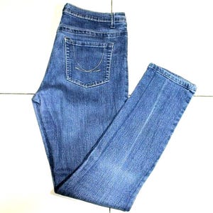 Vaqueros azules vintage para mujer DENIM CO con cremallera, elásticos, ajustados, informales, talla 16/44 L 30 imagen 1
