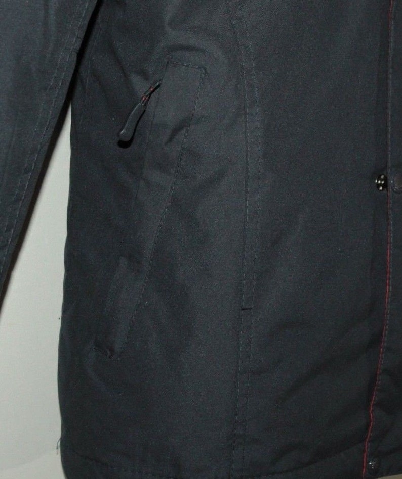 Vintage Dark Blue Polyester CEDARWOOD Zip Hip Length Casual Winter Spring Jacket Size M