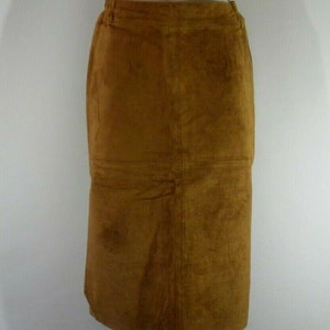 Vintage Damen Tan Wildleder Zip Kalb Länge gerade Casual Rock Größe 10 /38 L 26