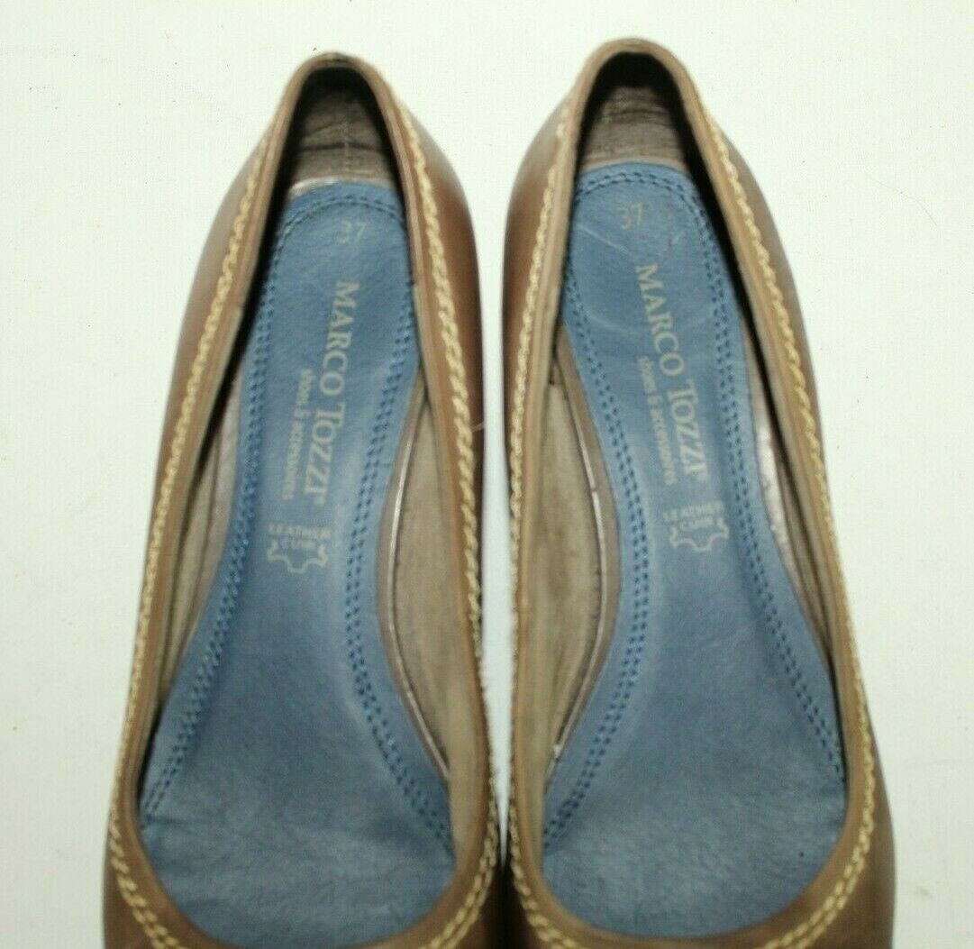 Vintage mujer marrón variegate cuero MARCO TOZZI cuña tacón | Etsy México