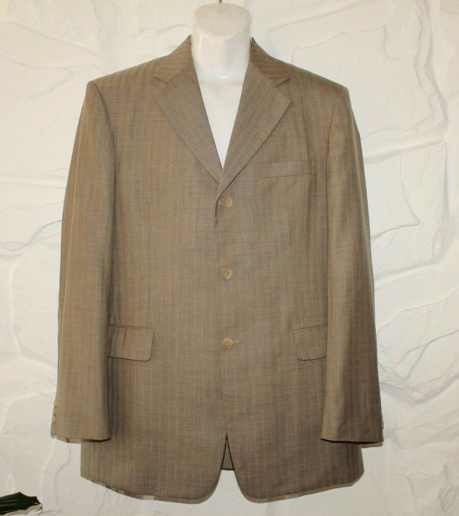 Image of Vintage Grey Fabric Manhattan Button Fitted Hip Length Casual Jacket Blazer Chest Sz 46"