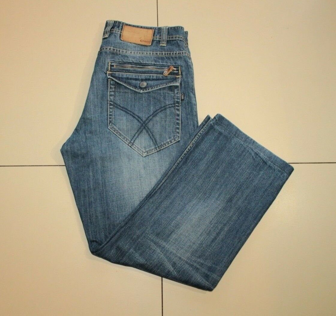 Image of Vintage Men's Blue Denim G3000 Zip Straight Leg Faded Casual Jeans W 34 L 28