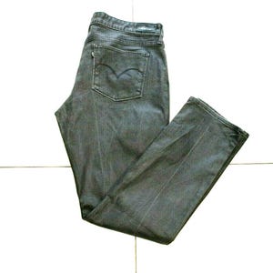 Vintage Men's Black Denim LEVI'S SAN FRANCISCO Zip Skinny Low Rise Jeans Size 33 L 30