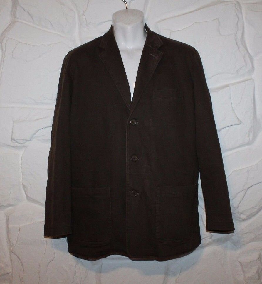 Image of Vintage Brown Cotton Pre End Button Tailored Fit Hip Length Jacket Blazer Size M/50