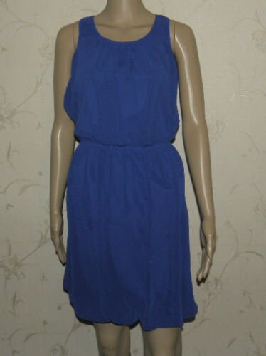 Image of Vintage Blue Atmosphere Skater Clubwear Casual Party Summer Beach Dress Sz /