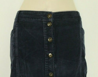 Black corduroy button up skirt sale