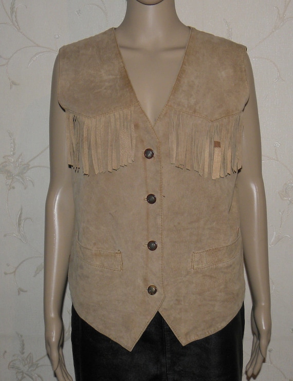 Vintage Women's Beige Suede & Other MISS SELFRIDG… - image 1