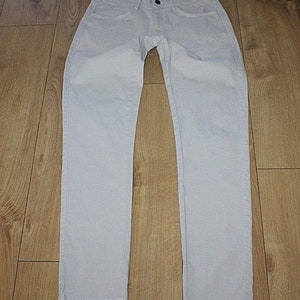 Vintage Men&#39;s Ivory Cotton ZARA MAN Zip Tapered Jeans Trousers Size 31 L 32 Boho