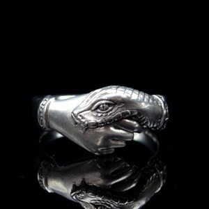 Poker card snake silver sterling silver ring silver jewelry men's ring women's ring snake ring gothic ring biker ring