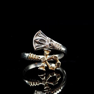 The Egyptian lotus&anka cross sterling silver ring silver jewelry women&#39;s ring egyptian ring anka ring cross ring