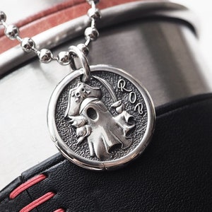 Ghost pirate coin necklace  silver necklace men&#39;s necklace women&#39;s necklace cartoon necklace coin necklace tattoo necklace