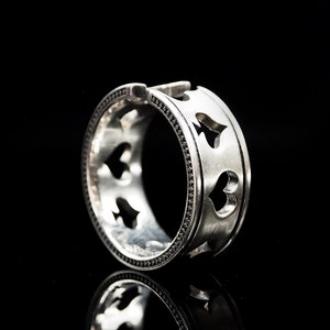 Poker cards silver ring men's ring women's ring poker ring gothic ring unique ring hip-hop ring