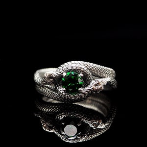 Uroborus silver ring silver jewelry women's ring  men's ring snake ring gothic ring gem ring animal ring