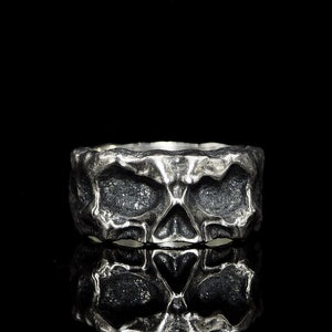 Skull silver ring men&#39;s ring women&#39;s ring biker ring motorbike ring harley davidson ring skull ring rider ring