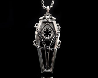 Gothic Fledermaus Sarg Anhänger Silber Anhänger Silber Schmuck Gothic Halskette Fledermaus Halskette Sarg Halskette Herren Halskette Frauen Halskette