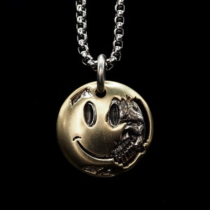 Smile skull pendant sterling silver pendant silver jewelry DC comics pendant gothic pendant skull pendant