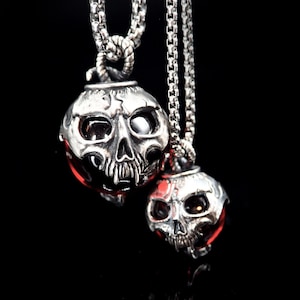 Blood bomb pendant silver pendant men&#39;s pendant women&#39;s pendant gothic pendant skull pendant bomb pendant
