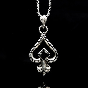 Collier de poker collier en argent collier homme collier femme collier gothique collier piques collier pendentif