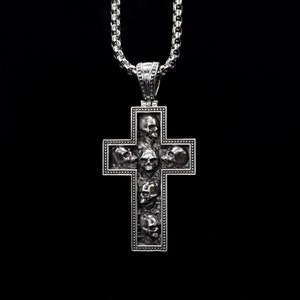 Skull cross Pendant silver pendant silver jewelry gothic necklace cross necklace skull necklace unique necklace
