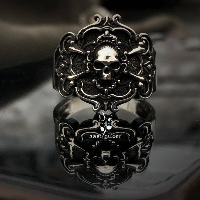 Gothic Skull Sterling Silver Ring Silver Jewelry Women's - Etsy