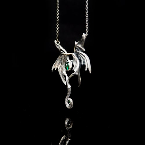 Angel demon wings pendant shops sterling silver pendant silver jewelry women's pendant gothic pendant snake pendant