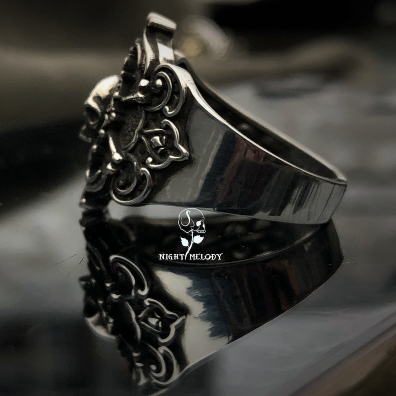 Gothic Skull Sterling Silver Ring Silver Jewelry Women's - Etsy