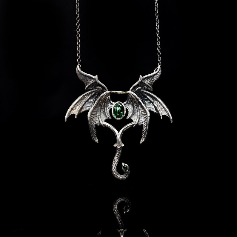 Angel demon wings pendant shops sterling silver pendant silver jewelry women's pendant gothic pendant snake pendant