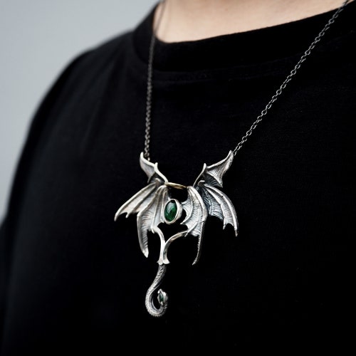Angel demon wings pendant shops sterling silver pendant silver jewelry women's pendant gothic pendant snake pendant
