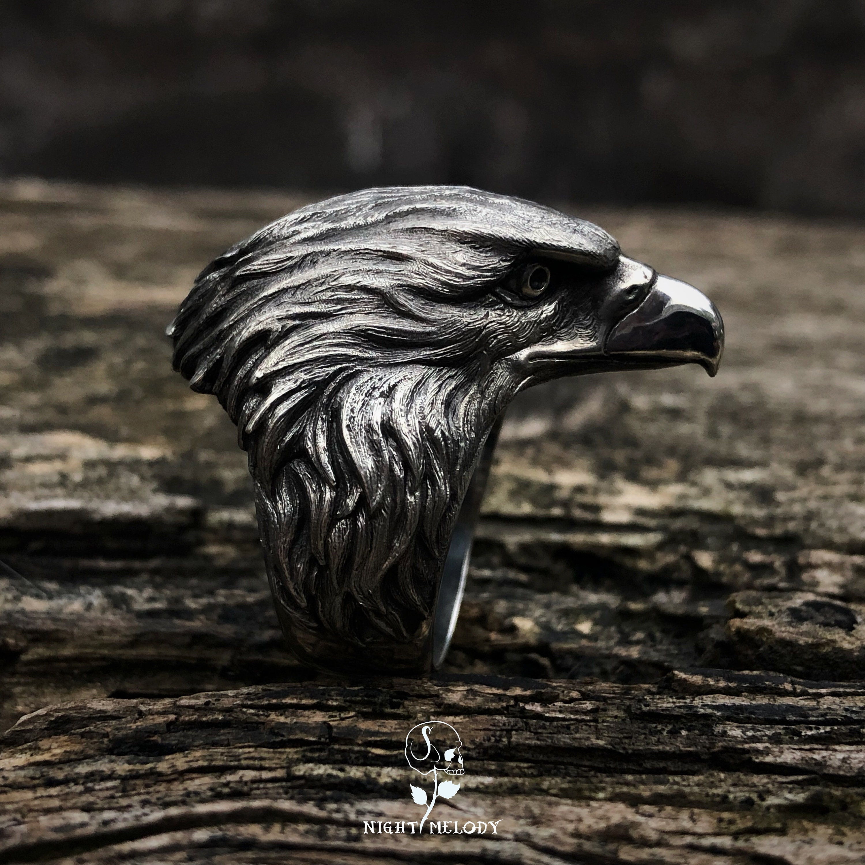 The eagle sterling silver ring silver jewelry mens ring eagle Etsy