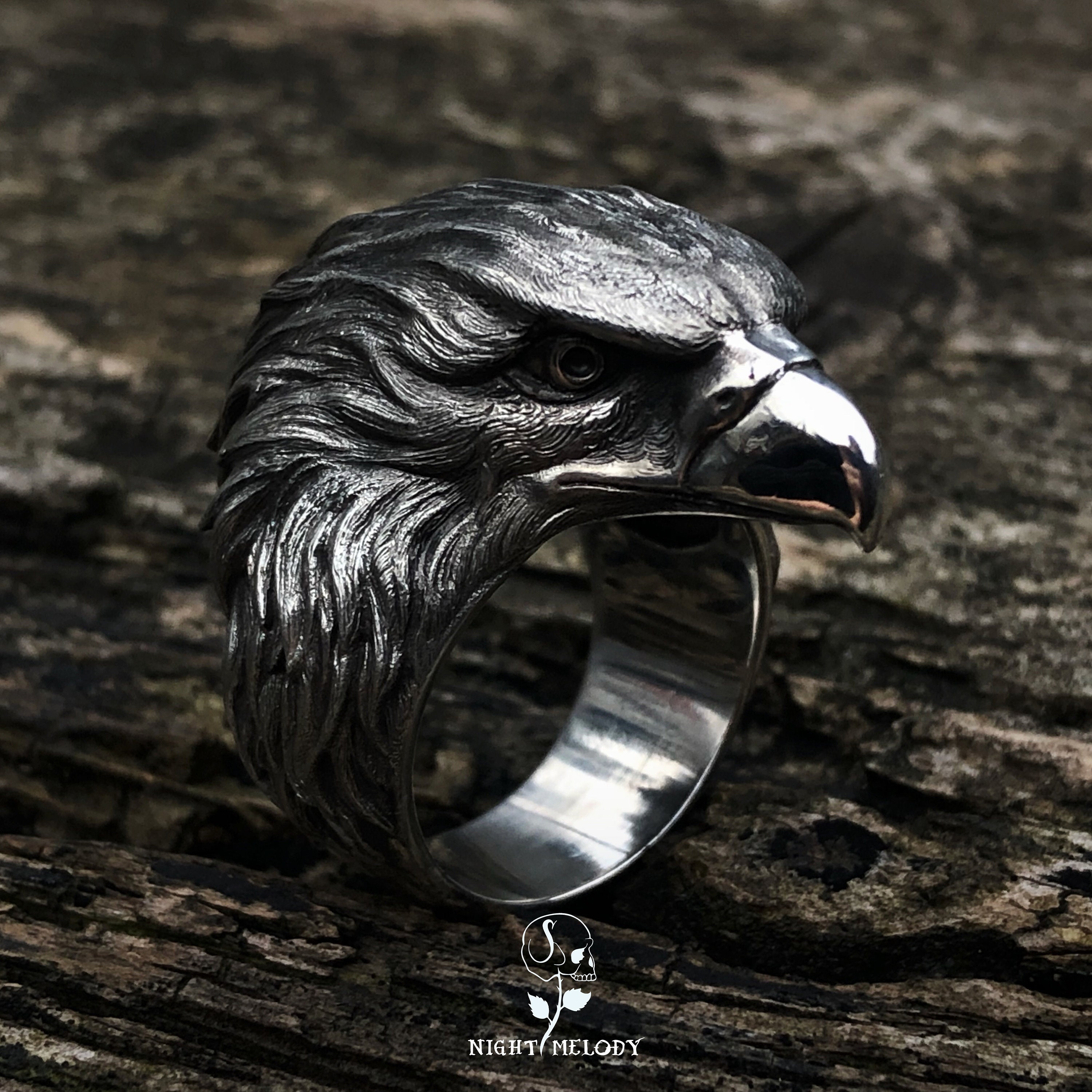 The eagle sterling silver ring silver jewelry mens ring eagle Etsy