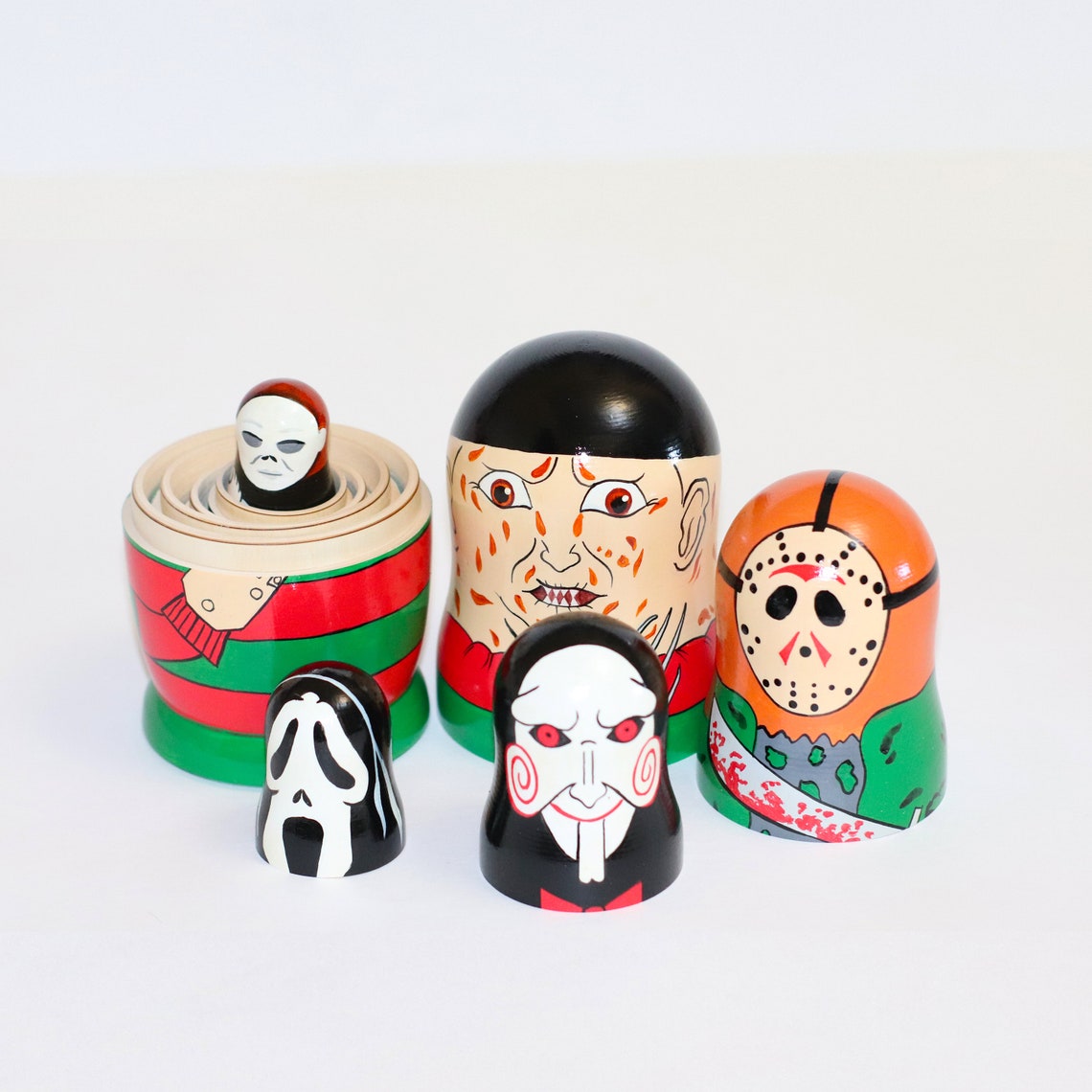 Nesting dolls Scary Horror movie matryoshka modern nesting Etsy