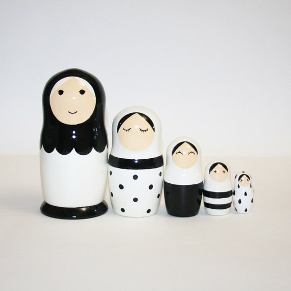 black nesting dolls