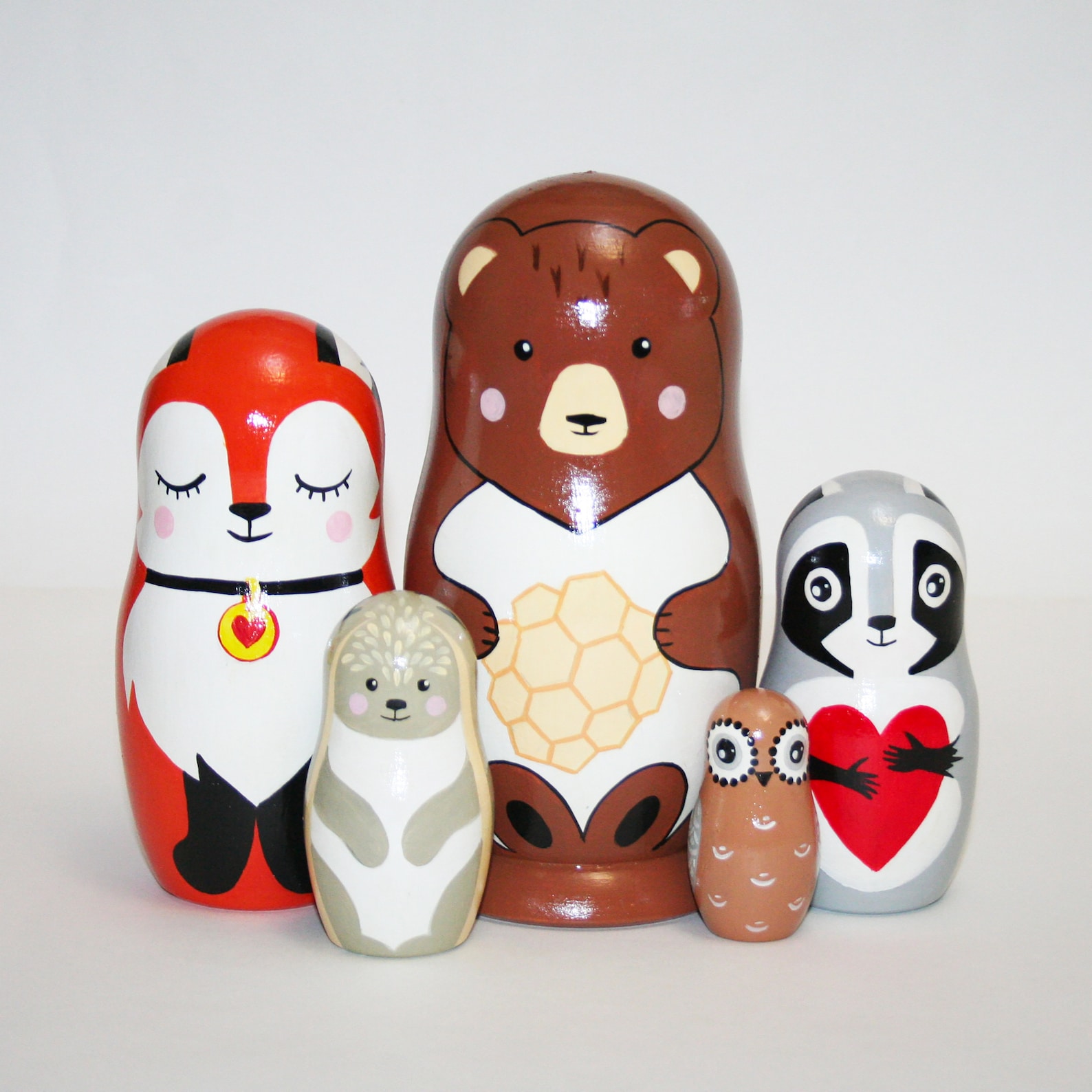 Nesting dolls for kids forest dwellers wild animals bear fox Etsy