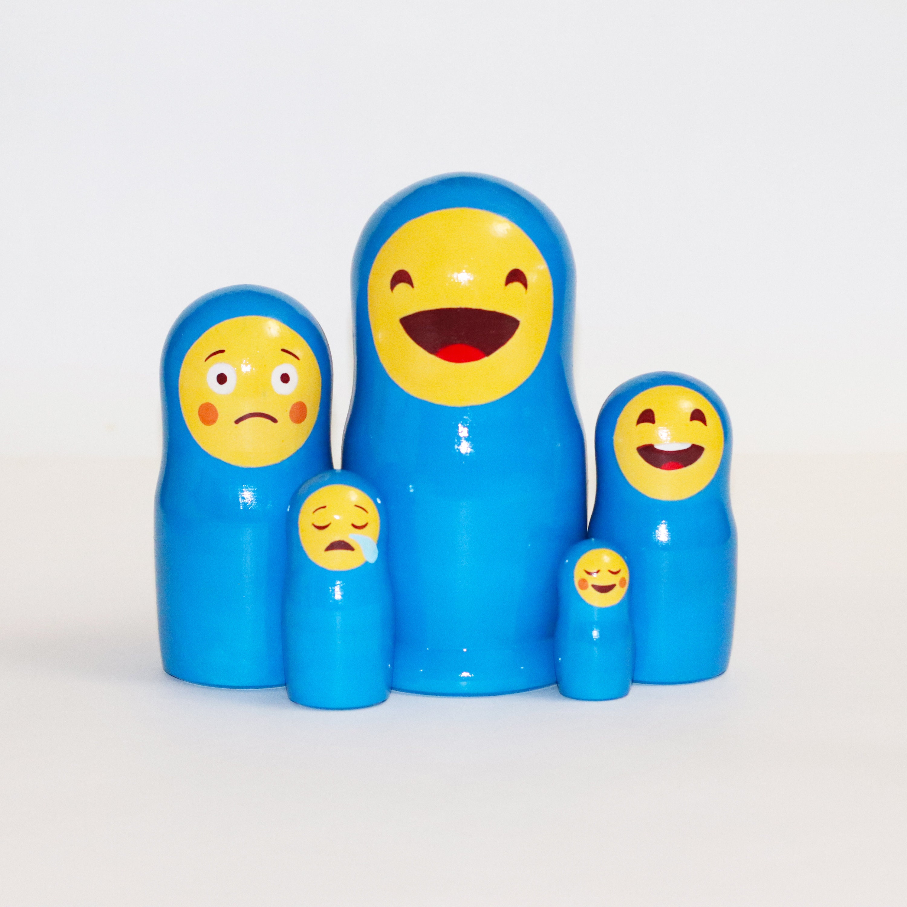 Nesting dolls Face Smiley Emoji Joy and sadness russian Etsy