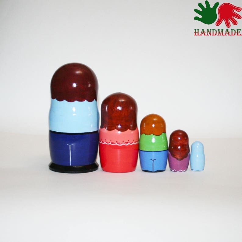 Nesting dolls Happy family matryoshka modern nesting doll for Etsy