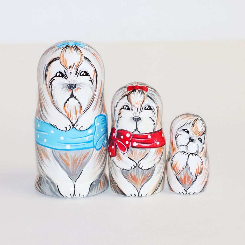 Nesting dolls Dogs with bows matryoshka nesting doll for kids Etsy