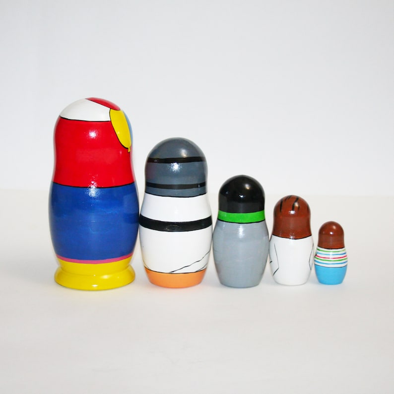 Nesting dolls Scary Horror clown movie characters wood toy Etsy