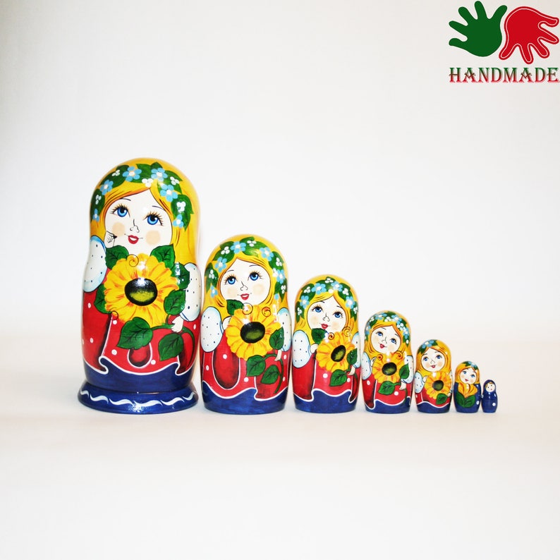 Nesting dolls Sunflower matryoshka nesting doll for kids wood Etsy